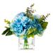 Primrue Artificial Flower Mixed in Vase Faux Silk in Blue | 8 H x 8 W x 8 D in | Wayfair 6FD4BEC10786483BAEEB247C20567B9A