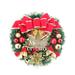 The Holiday Aisle® 11.81" Polyvinyl Chloride (PVC) Wreath Traditional Faux, Cotton in Green/Red | 11.81 H x 11.81 W x 3.94 D in | Wayfair