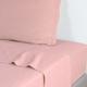 Drap plat lin lavé 240x300 rose