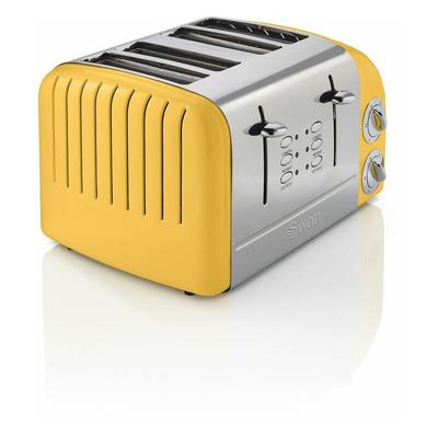 4 Slice Retro Toaster - Yellow -...