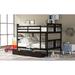 Contemporary Style Full over Full Bunk Bed with Drawers and Ladder for Bedroom, Guest Room Furniture