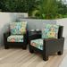 24" x 47" Multicolor Floral Outdoor Deep Seat Chair Cushion Set