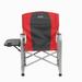 Kamp-Rite Portable Director's Chair with Side Table & Cup Holder, Red & Black