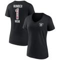 Women's Fanatics Branded Black Las Vegas Raiders Plus Size Mother's Day #1 Mom V-Neck T-Shirt