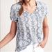 Anthropologie Tops | Anthropologie T.La Pocketed Snake Print T-Shirt | Color: Gray/White | Size: S