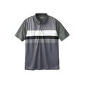 Men's Big & Tall No Sweat Polo by KingSize in Steel Colorblock (Size L)