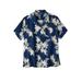 Men's Big & Tall KS Island Printed Rayon Short-Sleeve Shirt by KS Island in Gulf Blue Floral (Size 4XL)