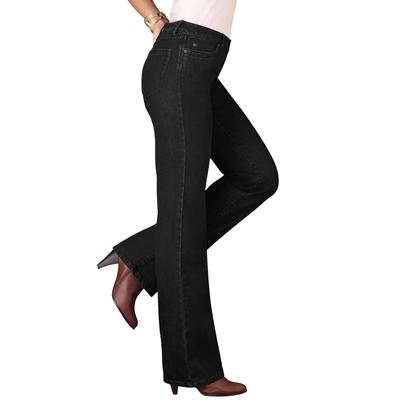 Plus Size Women's Invisible Stretch® Contour Bootcut Jean by Denim 24/7 by Roamans in Black Denim (Size 24 W)