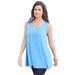 Plus Size Women's Swing Ultimate Tank by Roaman's in Horizon Blue (Size 14/16) Top