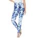 Plus Size Women's Ankle-Length Essential Stretch Legging by Roaman's in Navy Acid Tie Dye (Size 4X) Activewear Workout Yoga Pants