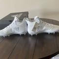 Adidas Shoes | Adidas Unisex Adizero Lacrosse Cleats Shoe, White/Silver Metallic 12 Us Men | Color: Silver/White | Size: 12