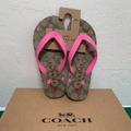 Coach Shoes | Coach Slippers Size 5-6 | Color: Brown/Pink | Size: 6