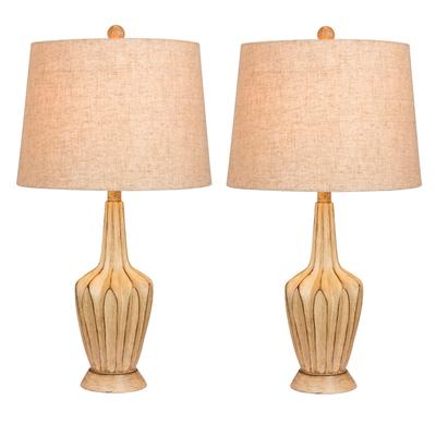Beige Resin 26.5" Table Lamp, Set 2 by Fangio Lighting in Beige