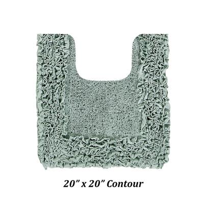 Shaggy Border Bath Rug Mat, 20" X 20" by Better Trends in Sage