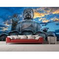 Oedim - Vinyl-Fototapete Wandtattoo Statue Buddha Sonnenuntergang | Fototapete für Wände | Wandbilder | Dekorative Vinyl | 500 x 300 cm | Dekoration für Esszimmer, Wohnzimmer, Zimmer