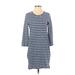 J.Crew Casual Dress - Sweater Dress: Blue Stripes Dresses - Women's Size Small