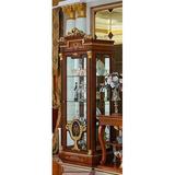 Fleur De Lis Living Kahler 35.43" Wide Mirrored Back China Cabinet Wood in Brown | 91.34 H x 35.43 W x 21.65 D in | Wayfair
