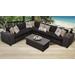 Venice 9 Piece Outdoor Wicker Patio Furniture Set 09a in Black - TK Classics Venice-09A-Black