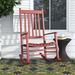 Lark Manor™ Outdoor Abiy Rocking Solid Wood Chair in Orange/Pink/Red | 45.25 H x 27.25 W x 33.75 D in | Wayfair 45F3615DE02D472A85FB121D002B6575
