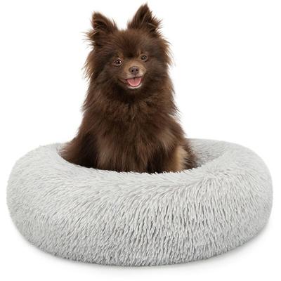 Hundebett rund Hundekissen Hundesofa Donut 40cm Durchmesser, hellgrau - Lionto