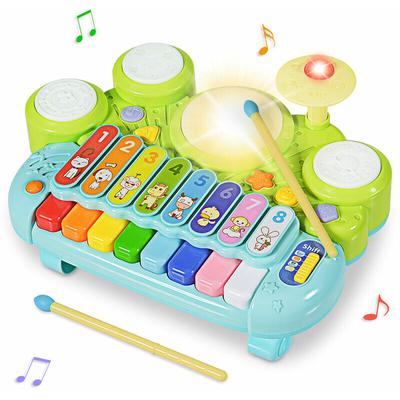 3 in 1 Musical Instruments Kids Toddler Piano Xylophone Drum Set Learning Toys