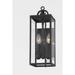 Caiden - Exterior Wall Sconce - Forged Iron Frame - Clear Seeded Glass