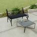 48" x 18" Navy Solid Outdoor Bench Cushion with Ties