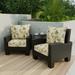 24" x 47" Beige Leaves Outdoor Deep Seat Chair Cushion Set