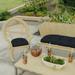 19" x 19" Navy Solid Tufted Outdoor Wicker Seat Cushion (Set of 2)