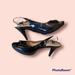 Nine West Shoes | Nine West Black Peep-Toe Slingback Heels, Size 8 | Color: Black | Size: 8