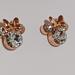 Disney Jewelry | Disney Minnie Mouse Crystal Rhinestones Rose Gold Minnie Mouse Bow Stud Earrings | Color: Gold | Size: Os