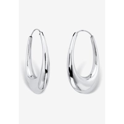 Women's Sterling Silver Puffed Hoop Earrings by Pa...