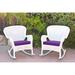 Bay Isle Home™ Batchelder Rocking Chair Wicker/Rattan/Fabric in White | 35 H x 35 W x 29.5 D in | Wayfair 7CD38E40897A48DF91B3150CFD01D631