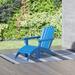 Rosecliff Heights Schlesinger Plastic Adirondack Chair w/ Ottoman Set in Blue | 36.4 H x 24 W x 33.5 D in | Wayfair