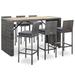 VidaXL Patio Bar Set 7 Piece Outdoor Bar Table & Chairs Poly Rattan Black Wood/Wicker/Rattan in Brown/Gray/White | Wayfair 49563