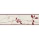 Frise papier peint fleuri pour salon Frise tapisserie motif feuille gris & rouge Frise murale