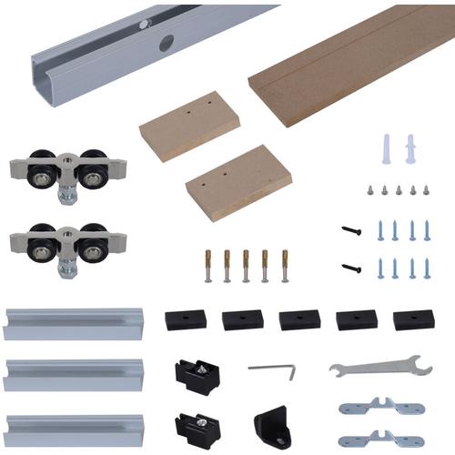 Homcom - Kit de porte coulissante système galandage pour porte épaisseur 35-45 mm longueur rail 2 m