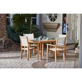 Perrin 5-Piece Teak Square Table Outdoor Dining Set