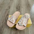 Michael Kors Shoes | New Michael Kors Gilmore Slides Slippers Sandals With Crystals Size 8 | Color: Pink/White | Size: 8