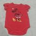 Disney One Pieces | 2/$15 Disney Baby Minnie Mouse Onesie With Puffy Sleeves Size 3-6 Months | Color: Red | Size: 3-6mb