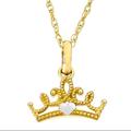 Disney Accessories | Disney 10k Gold Princess Pendant With | 10k Gold Chain 18in | Color: Gold/Red/Yellow | Size: Osg