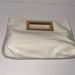 Michael Kors Bags | Designer Clutch Michael Kors White And Gold Patent Leather Large Mk | Color: Gold/White | Size: Os