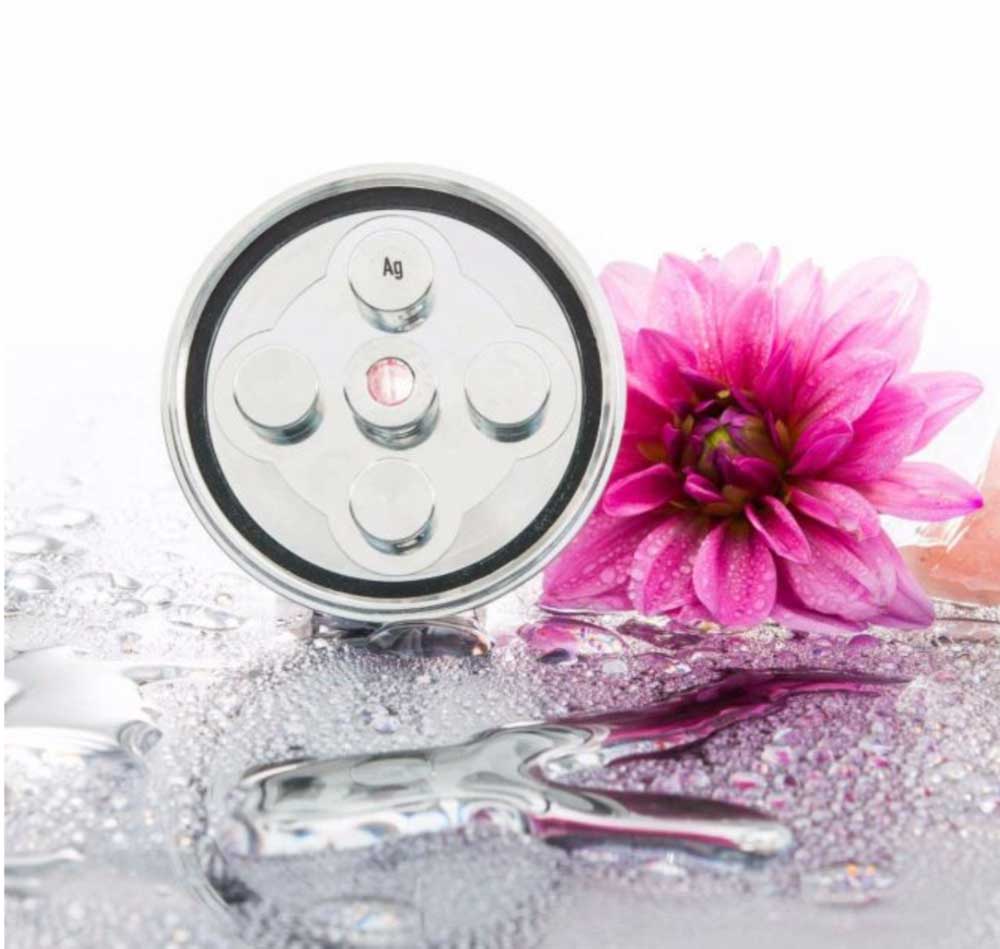 Aquadea Kristall Wirbeldusche "Inspiration" | SILBER | 5 Wirbelkammern | Bergkristall Image