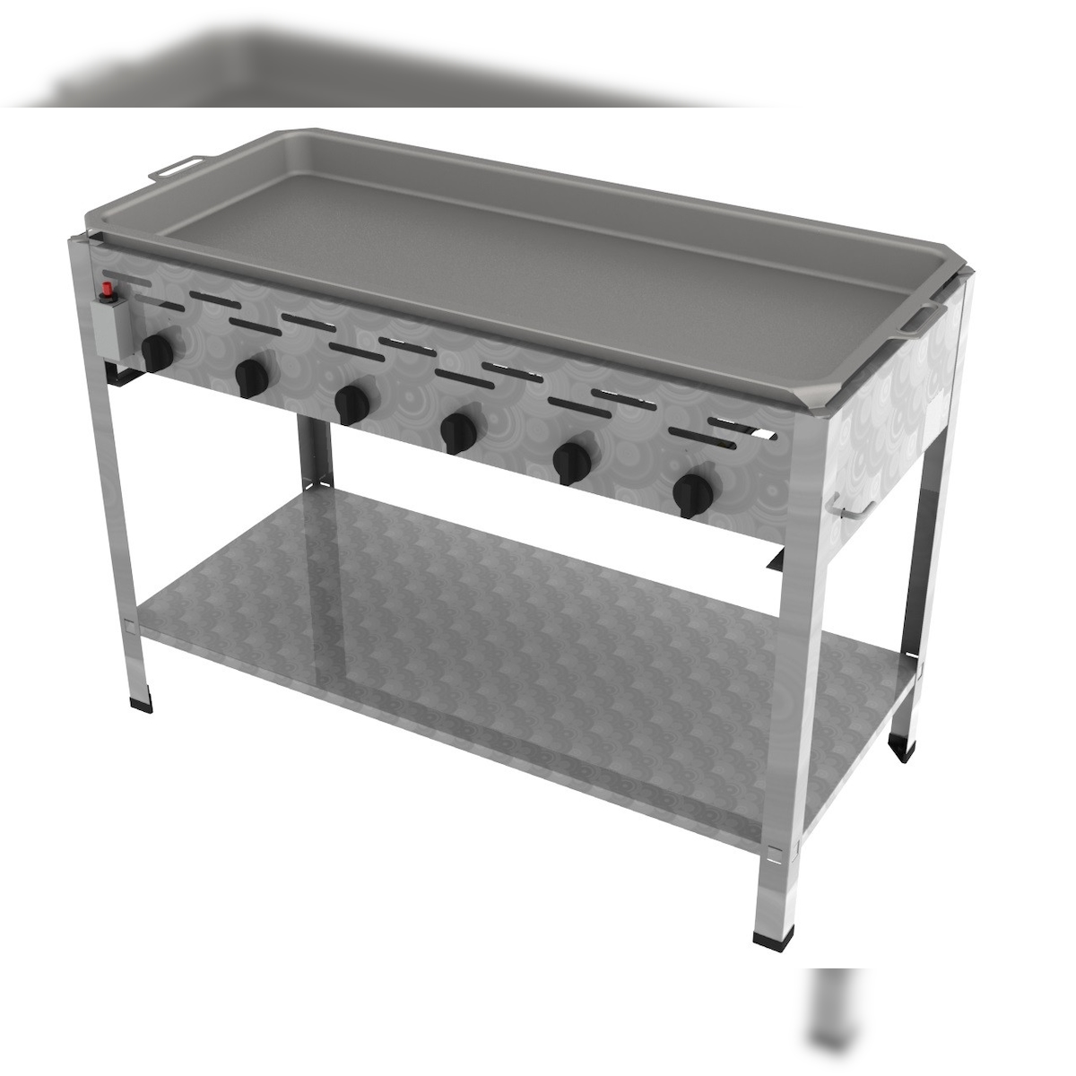 ChattenGlut Professional Gastrobräter 6-flammig Standgerät 22,0kW und Edelstahlpfanne Image