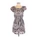 Forever 21 Casual Dress - Mini: Blue Floral Motif Dresses - Women's Size Small