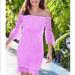 Lilly Pulitzer Dresses | Lilly Pulitzer Lexa Scalloped Off The Shoulder Lace Dress | Color: Pink/Purple | Size: Xs