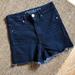 American Eagle Outfitters Shorts | Aeo American Eagle Outfitters Size 6 Super Stretch Dark Blue Denim Raw Hem New | Color: Blue | Size: 6