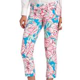 Lilly Pulitzer Pants & Jumpsuits | Lilly Pulitzer Luxury Capri Flutter Blue Lucky Charms Floral Print Pants - Euc | Color: Blue/Pink | Size: 6