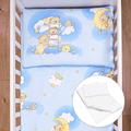 4 Piece Junior Bedding Set 150x120 cm Duvet and Pillow with Covers (Ladders Blue)