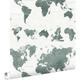 Papier peint cartes du monde - 0,53 x 10,05 m de Estahome vert grisé